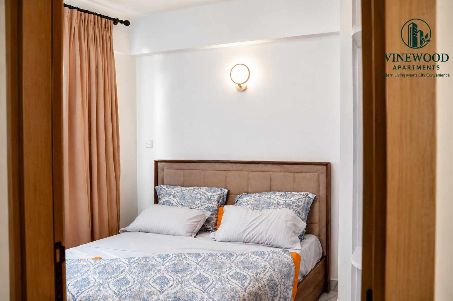 Master bedroom at VineWood Apartments