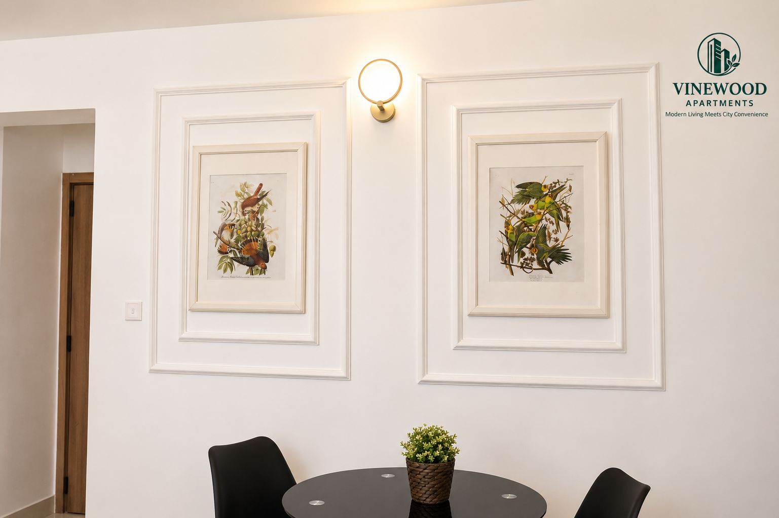 Feature wall detailing at VineWood Apartments